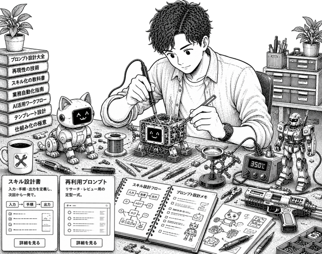道具をつくる担当のイラスト