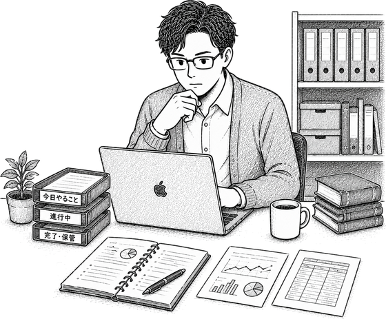 片づける担当のイラスト