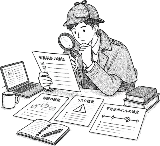検証する担当のイラスト